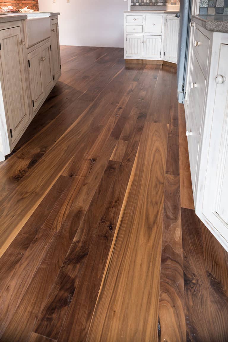 walnut flooring used in kitchen
