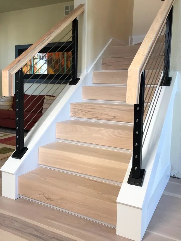 hickory floor and stairs made of the same hickory material